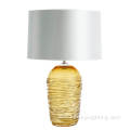 Cracked Textured yellow glass lamp Base table lamp